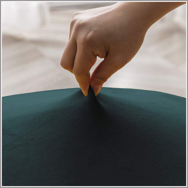 KELUINA Velvet Plush XL Dining Chair Covers, Stretch Chaircover, Spandex High Chairs Protector Covers Seat Slipcover with Elastic Band for Dining Room,Wedding, Ceremony, Banquet (Teal Green, Set of 4) - Image 3